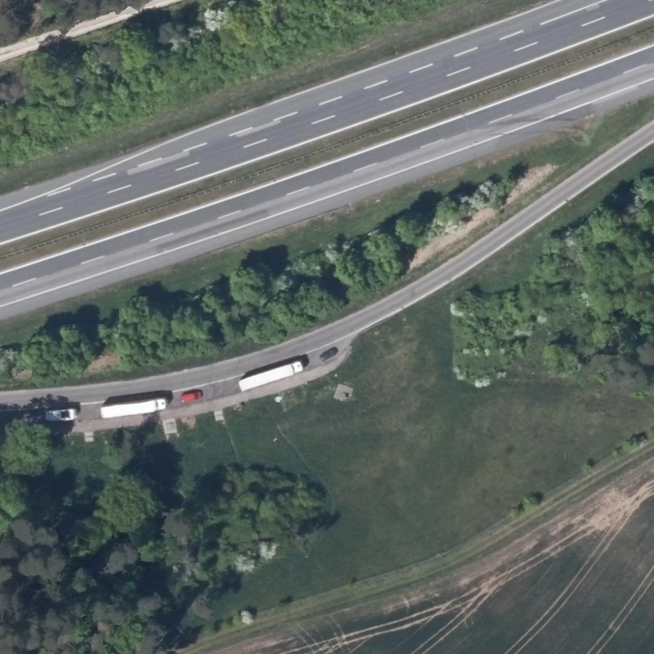 Aerial photo (orthophoto) of truck parking Bei den Eichen from 2023