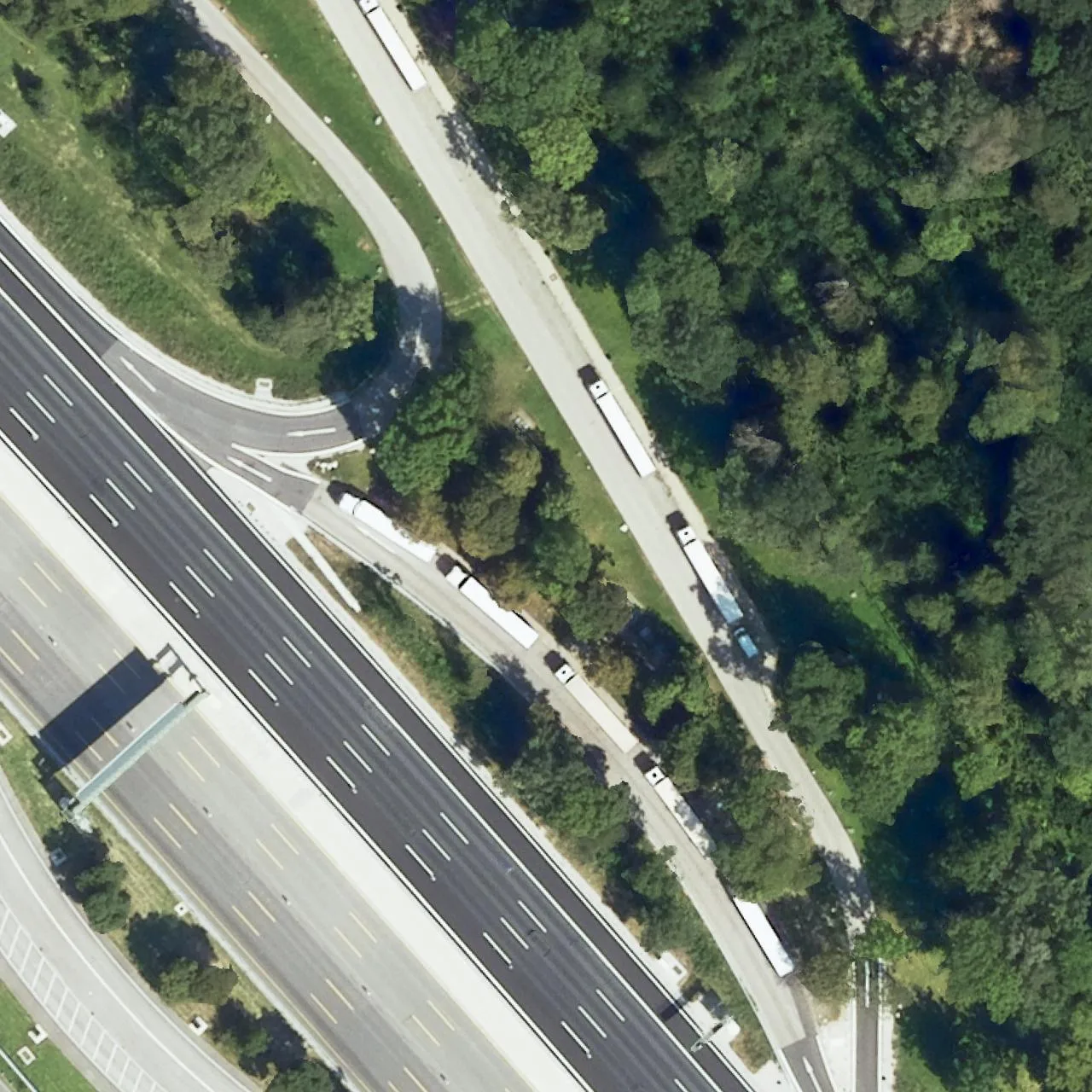 Aerial photo (orthophoto) of truck parking Lohwald-Ost from 2022