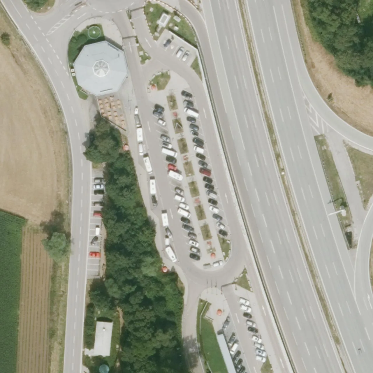 Aerial photo (orthophoto) of truck parking Holledau from 2022