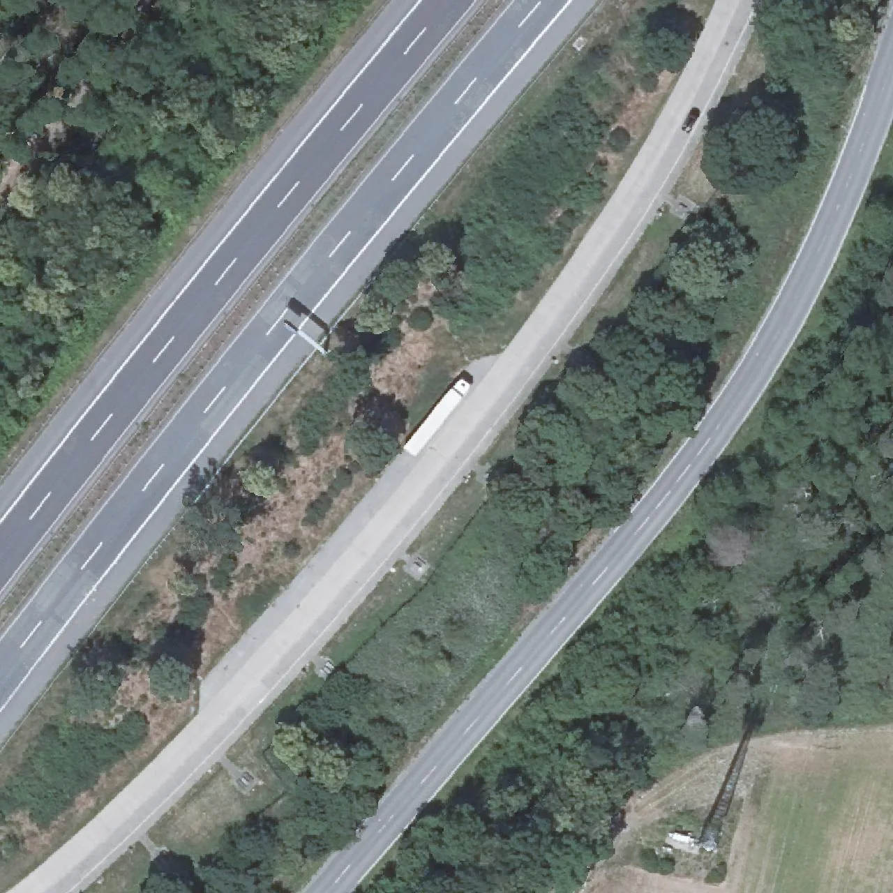 Aerial photo (orthophoto) of truck parking Erlensee from 2023