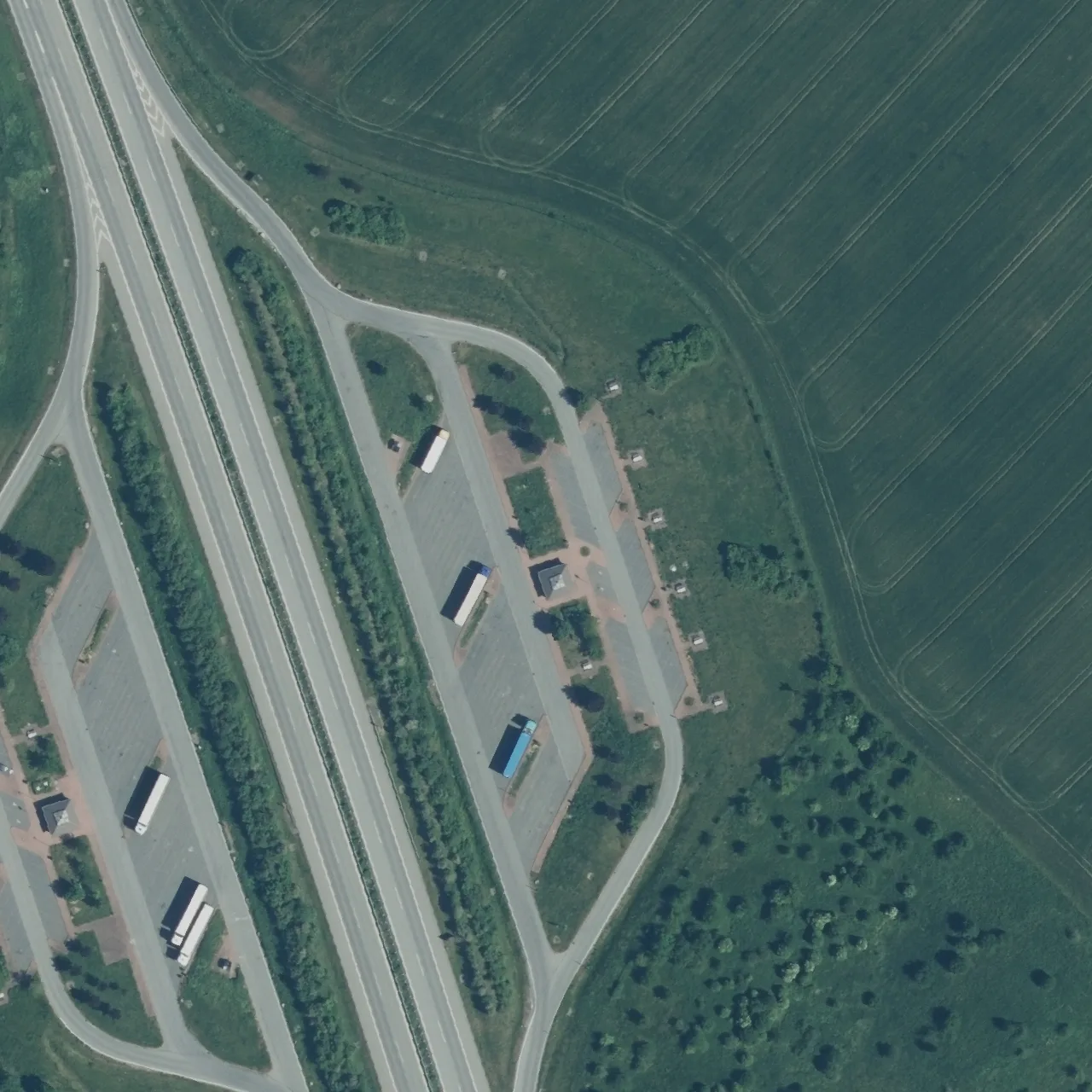 Aerial photo (orthophoto) of truck parking Pappelgrund Ost from 2024