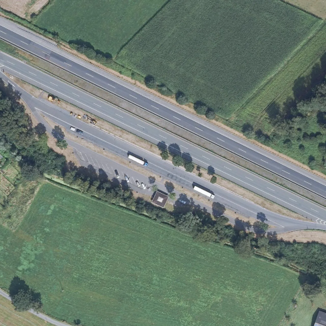 Aerial photo (orthophoto) of truck parking Wittenhorst from 2024