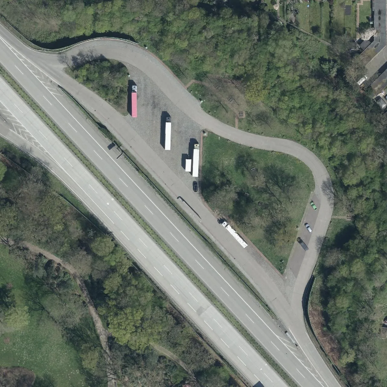 Aerial photo (orthophoto) of truck parking Achterkämpe from 2025