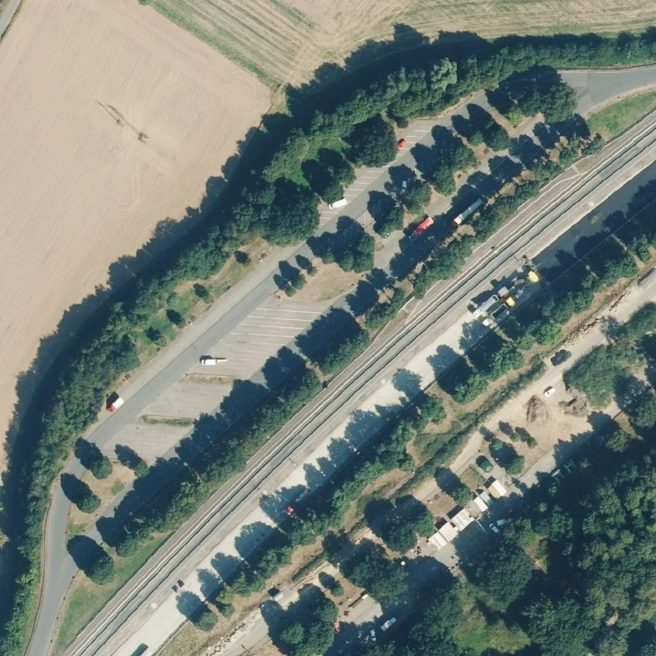 Aerial photo (orthophoto) of truck parking Gleiberger Land from 2024