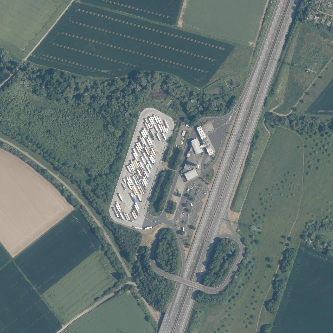 Aerial photo (orthophoto) of truck parking Taunusblick from 2023