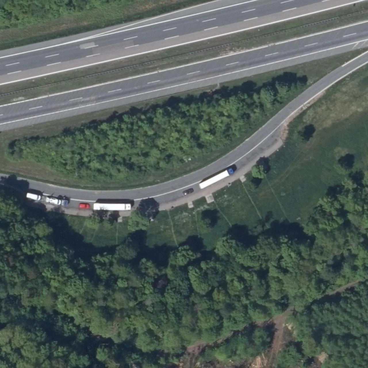 Aerial photo (orthophoto) of truck parking Hasenzagel from 2023