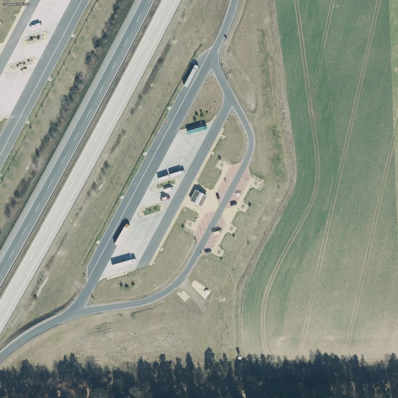 Aerial photo (orthophoto) of truck parking Kiether Berg Ost from 2025