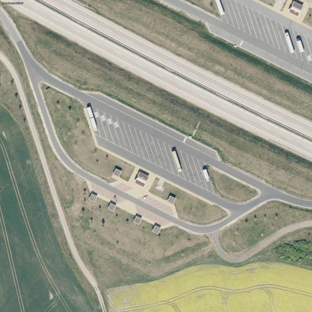 Aerial photo (orthophoto) of truck parking Meynbach West from 2025