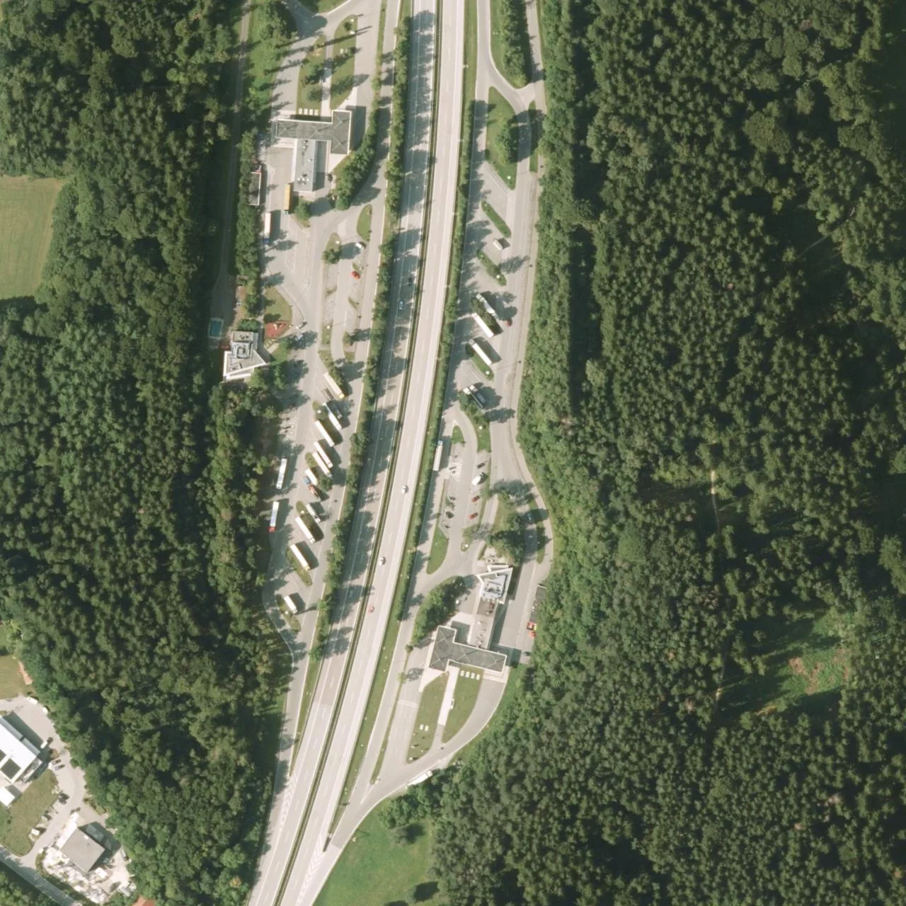 Aerial photo (orthophoto) of truck parking Höhenrain Ost from 2022