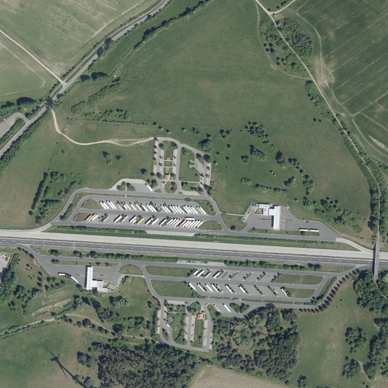 Aerial photo (orthophoto) of truck parking Biegener Hellen Nord from 2024