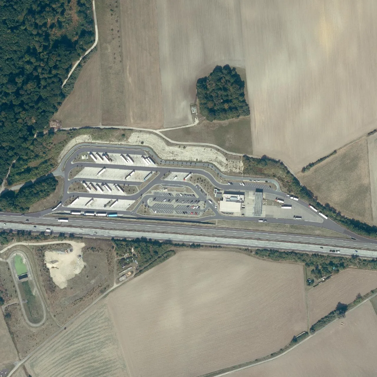 Aerial photo (orthophoto) of truck parking Bühleck Nord from 2024