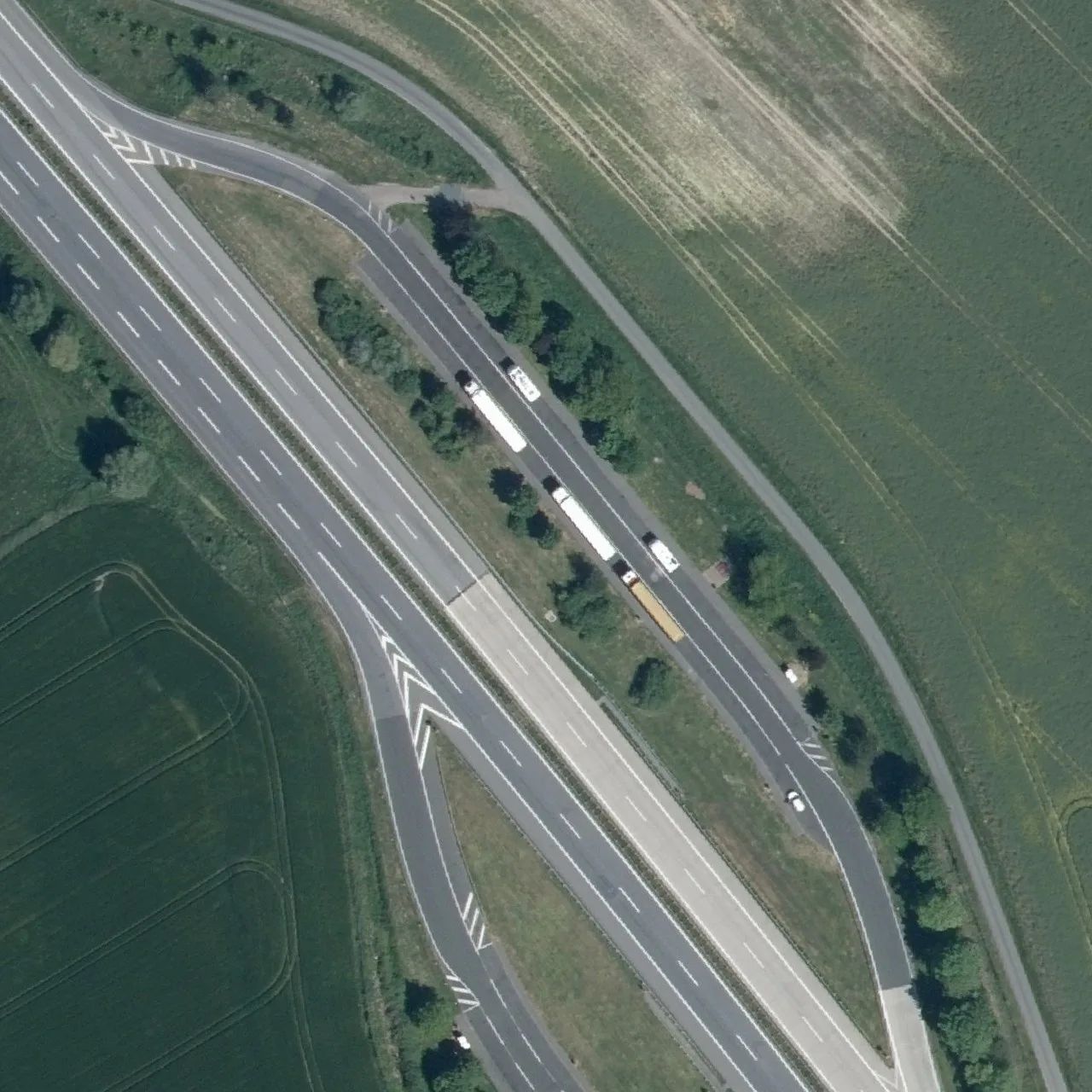 Aerial photo (orthophoto) of truck parking Blesenberg from 2024