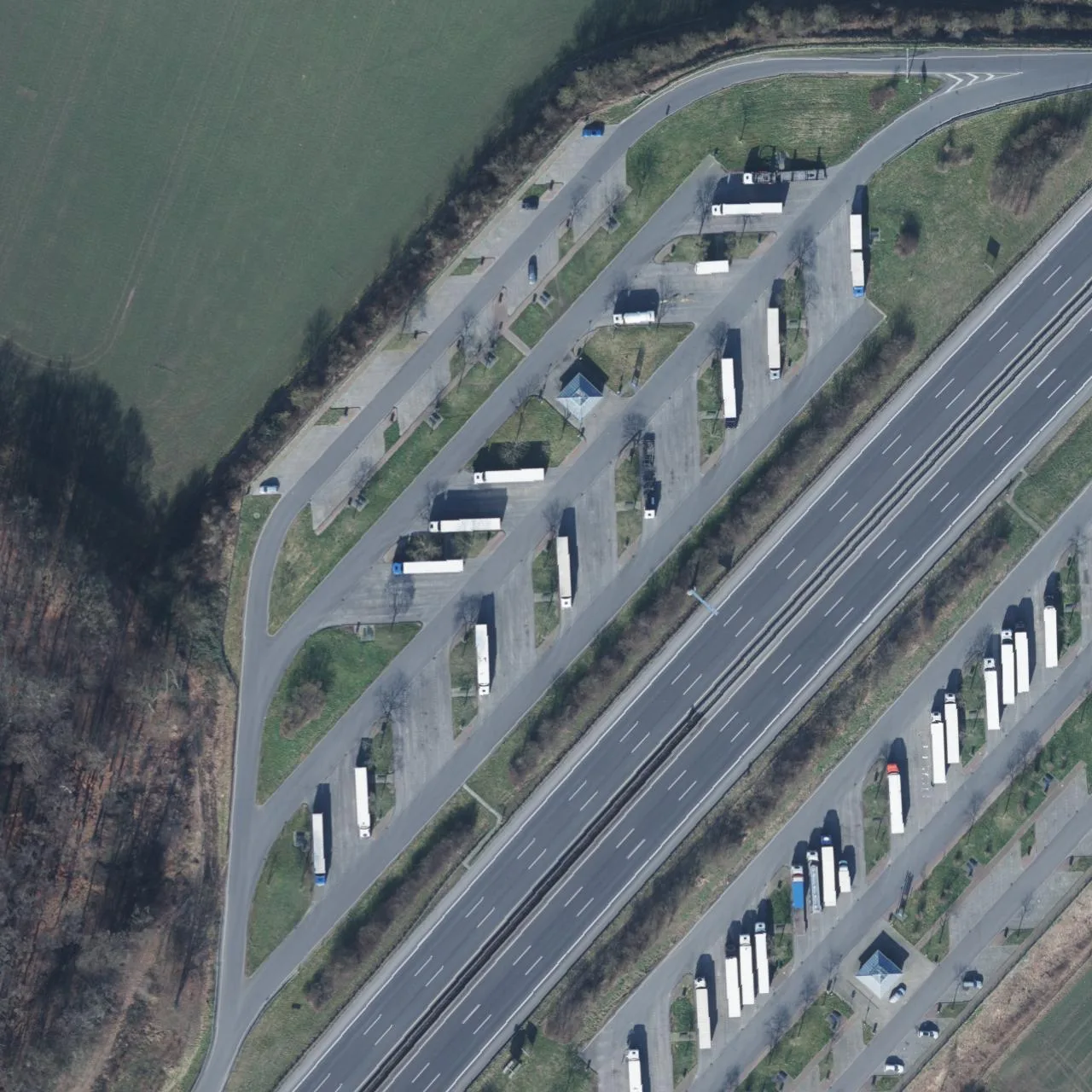 Aerial photo (orthophoto) of truck parking Hasetal West from 2024