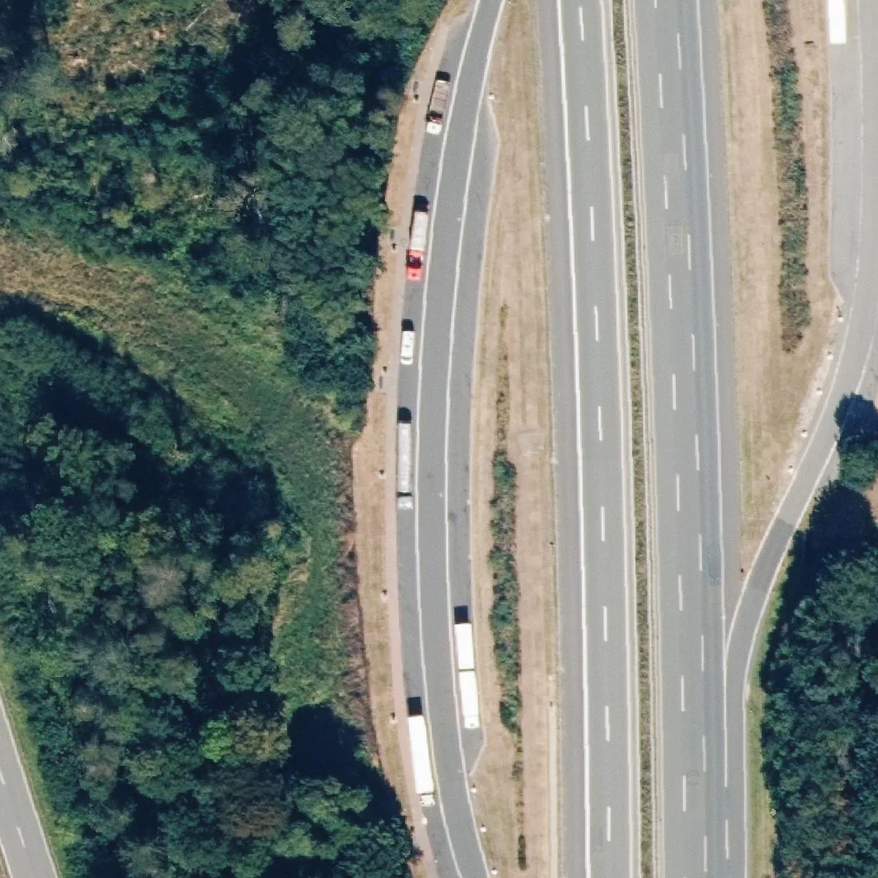 Aerial photo (orthophoto) of truck parking Kalteiche from 2024