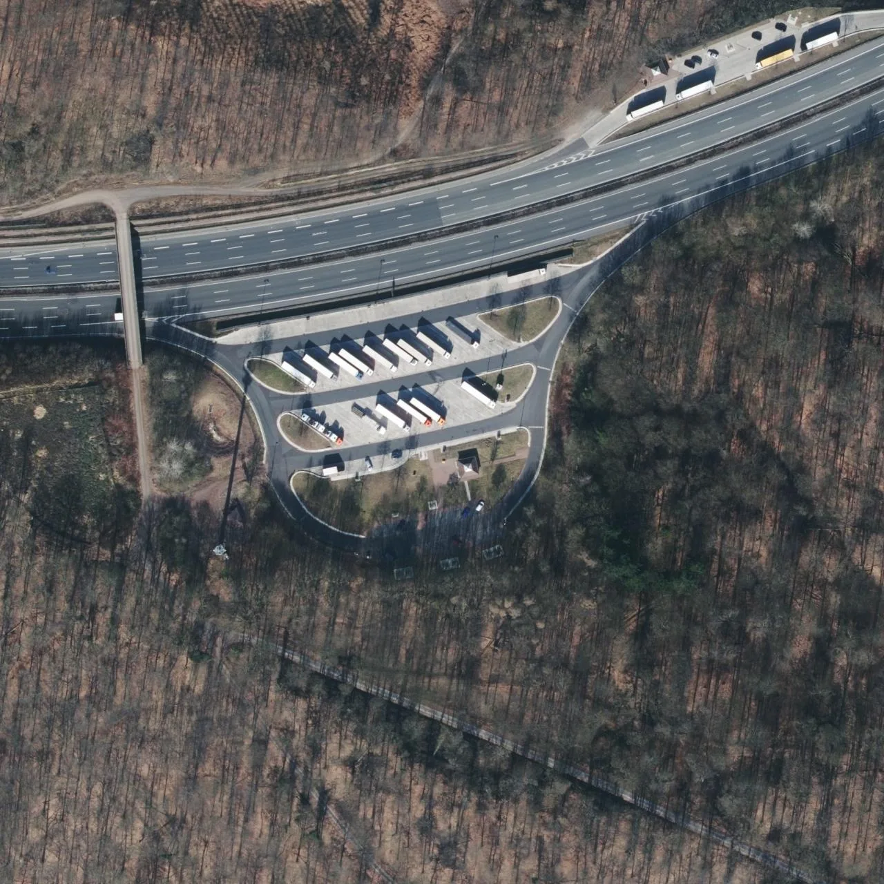 Aerial photo (orthophoto) of truck parking Papenbrink Süd from 2025
