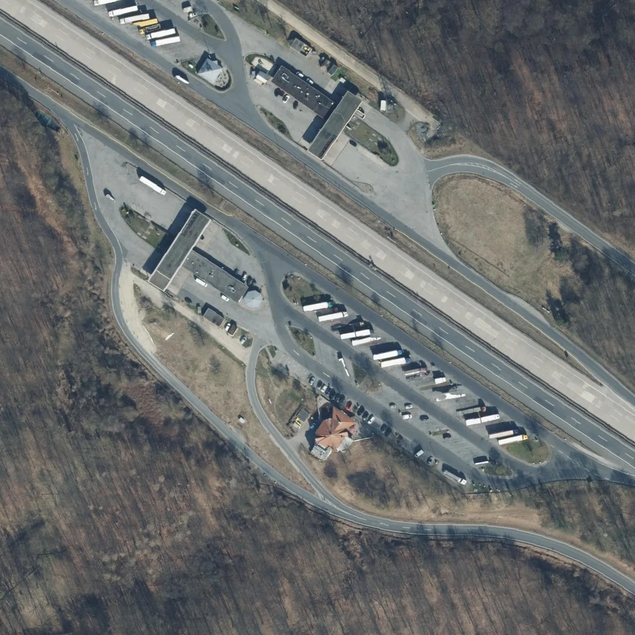 Aerial photo (orthophoto) of truck parking Hildesheimer Börde West from 2025