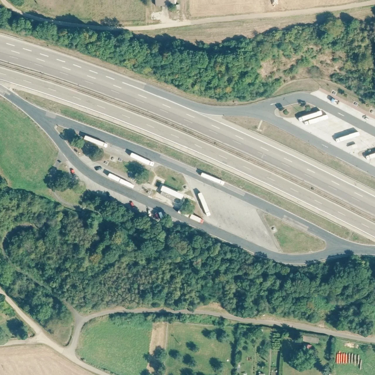 Aerial photo (orthophoto) of truck parking Kochsgrund from 2024