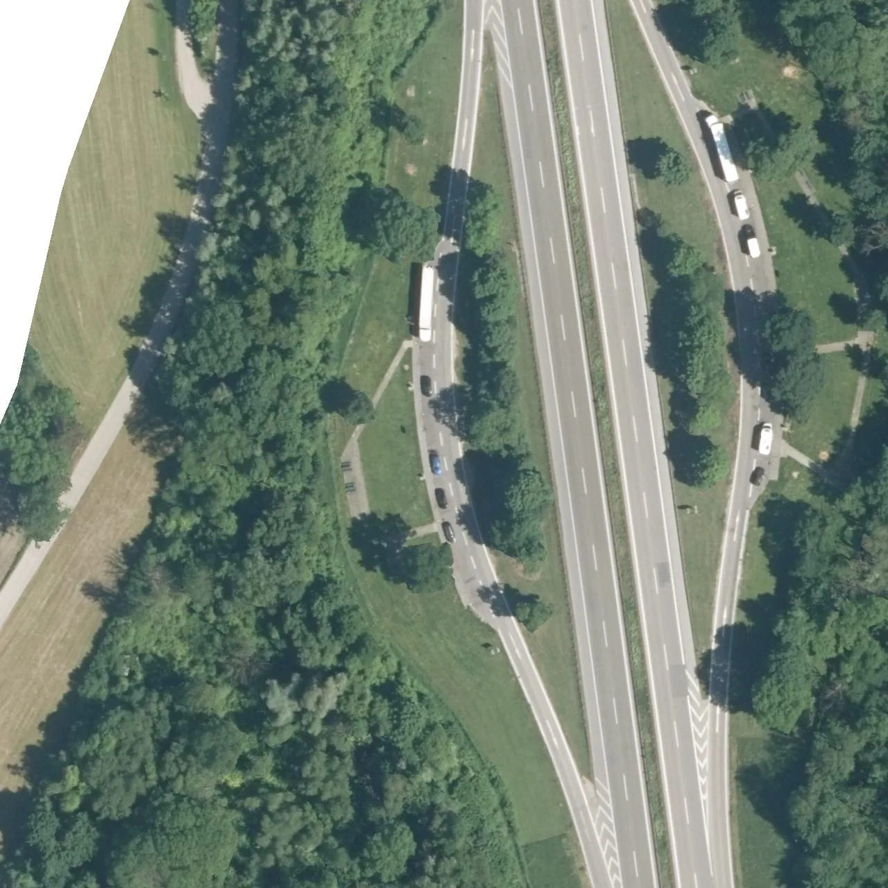 Aerial photo (orthophoto) of truck parking Brühl-West from 2025