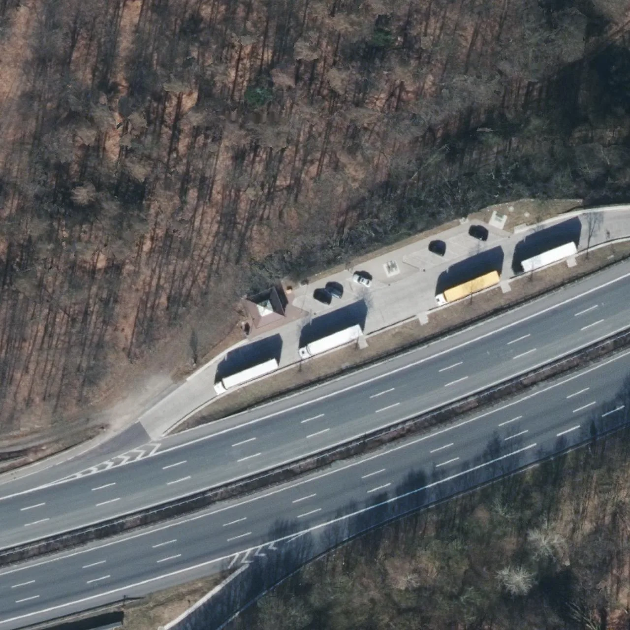 Aerial photo (orthophoto) of truck parking Papenbrink Nord from 2025