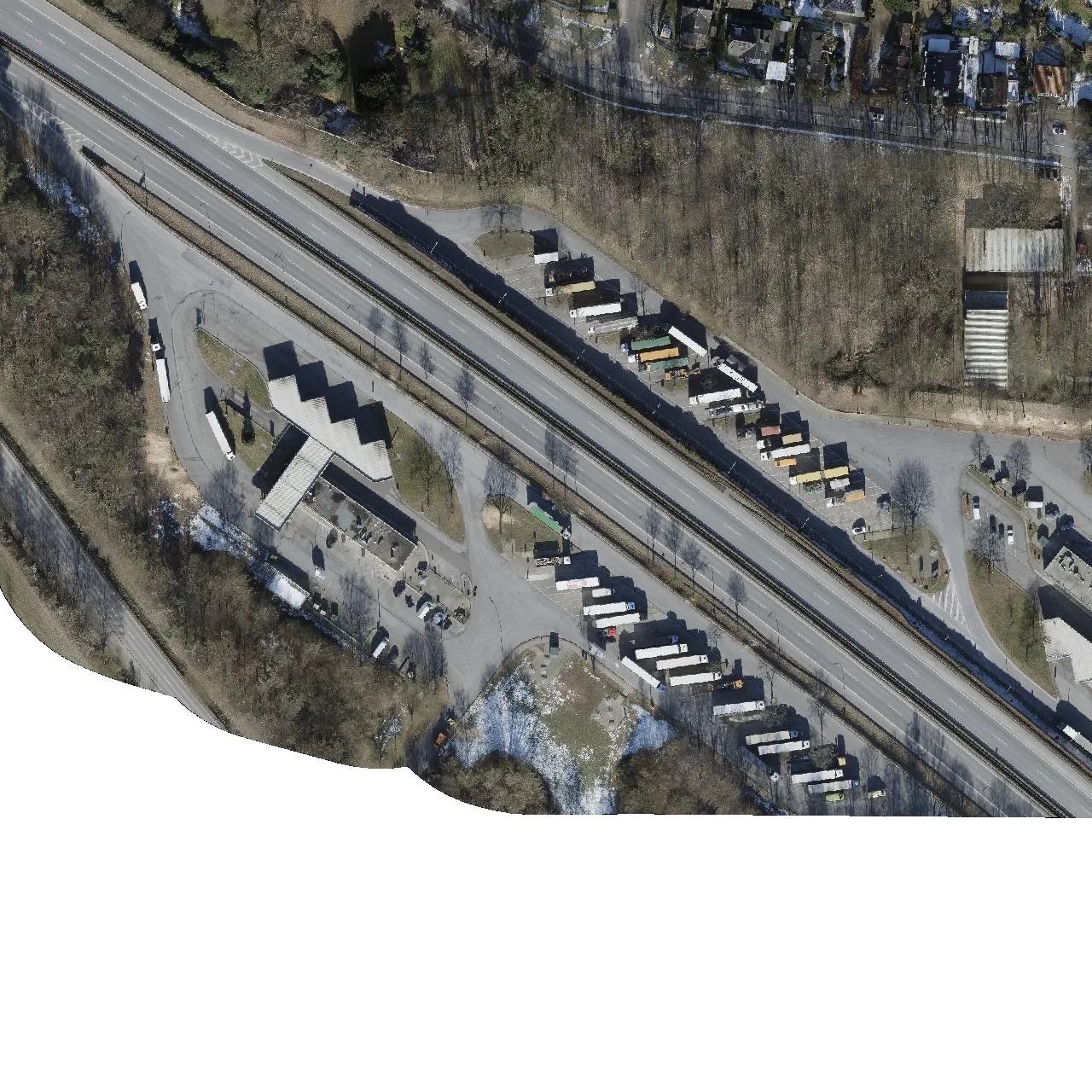 Aerial photo (orthophoto) of truck parking Harburger Berge West from 2025
