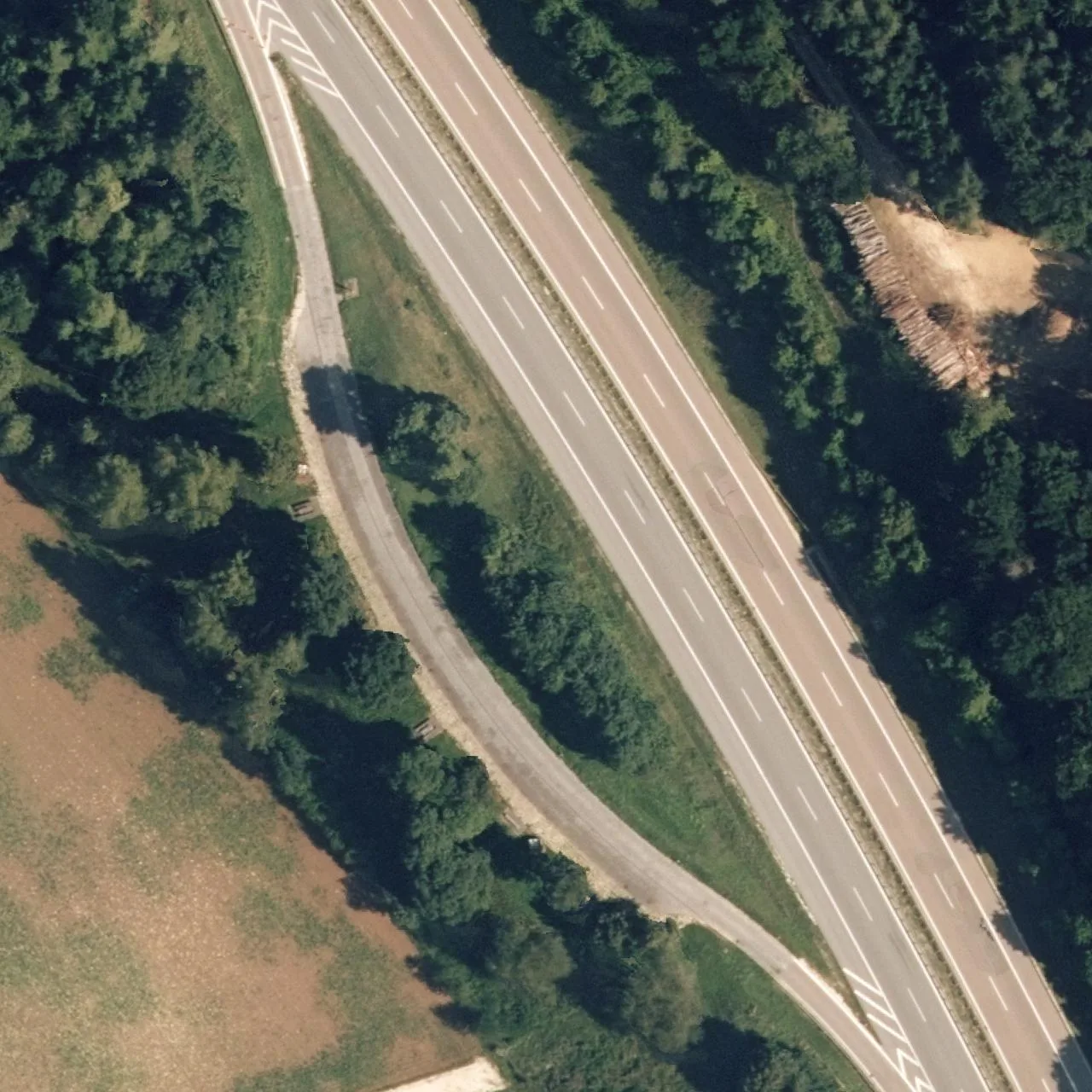 Aerial photo (orthophoto) of truck parking Malerholz (wird aufgelassen) from 2025