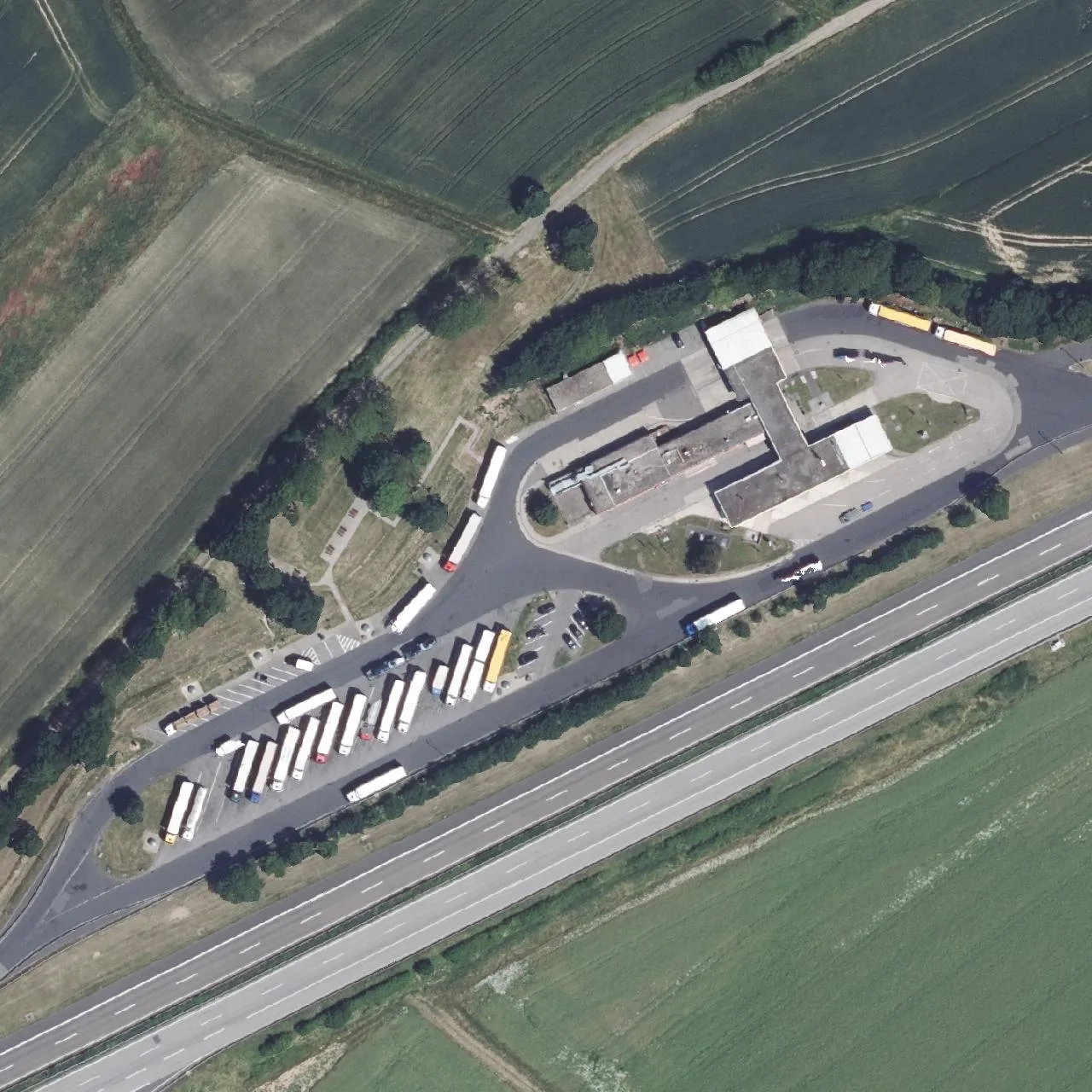 Aerial photo (orthophoto) of truck parking Berfa Nord from 2022