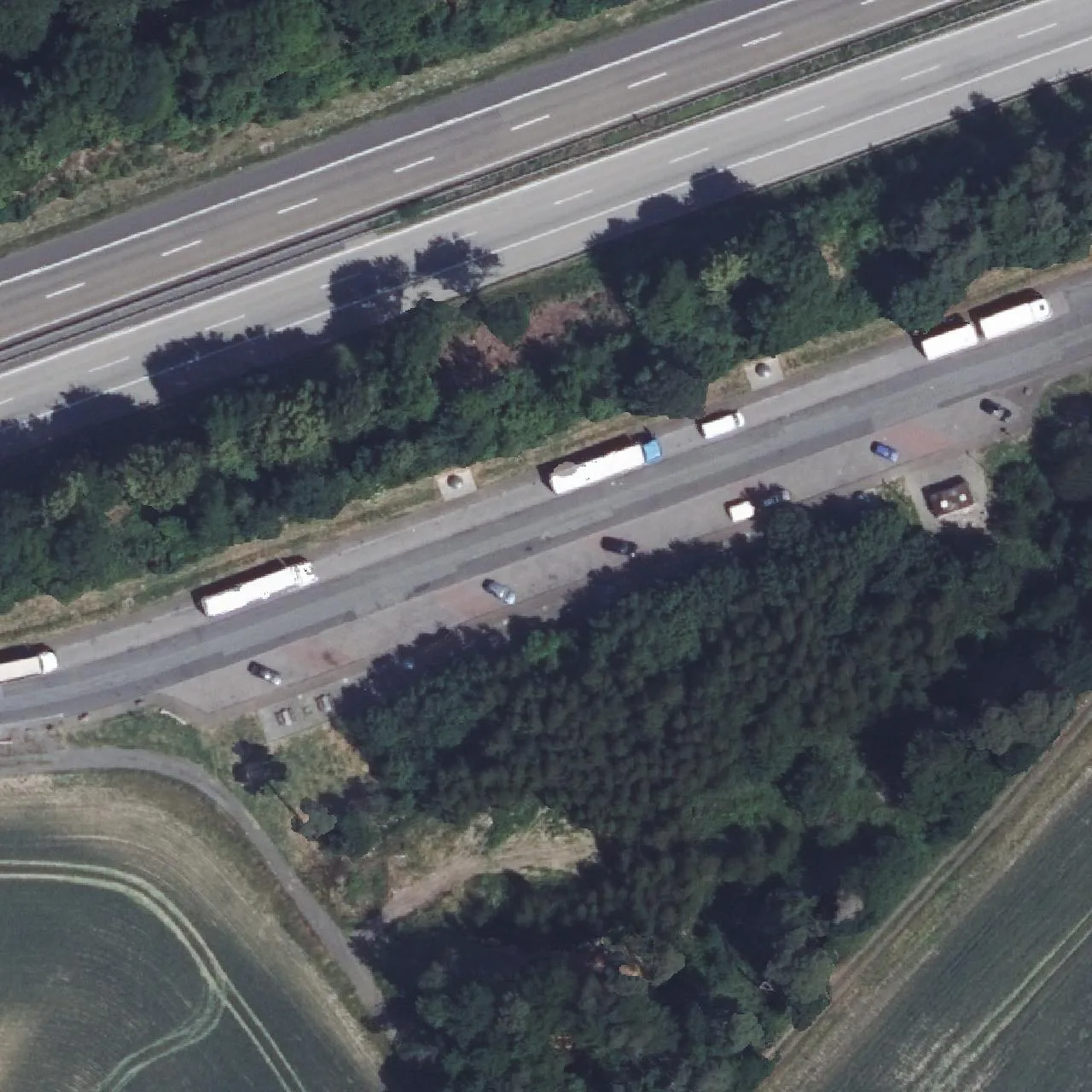 Aerial photo (orthophoto) of truck parking Eifa from 2022