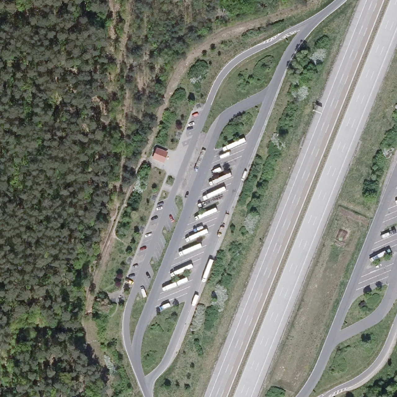 Aerial photo (orthophoto) of truck parking Am Stern from 2024