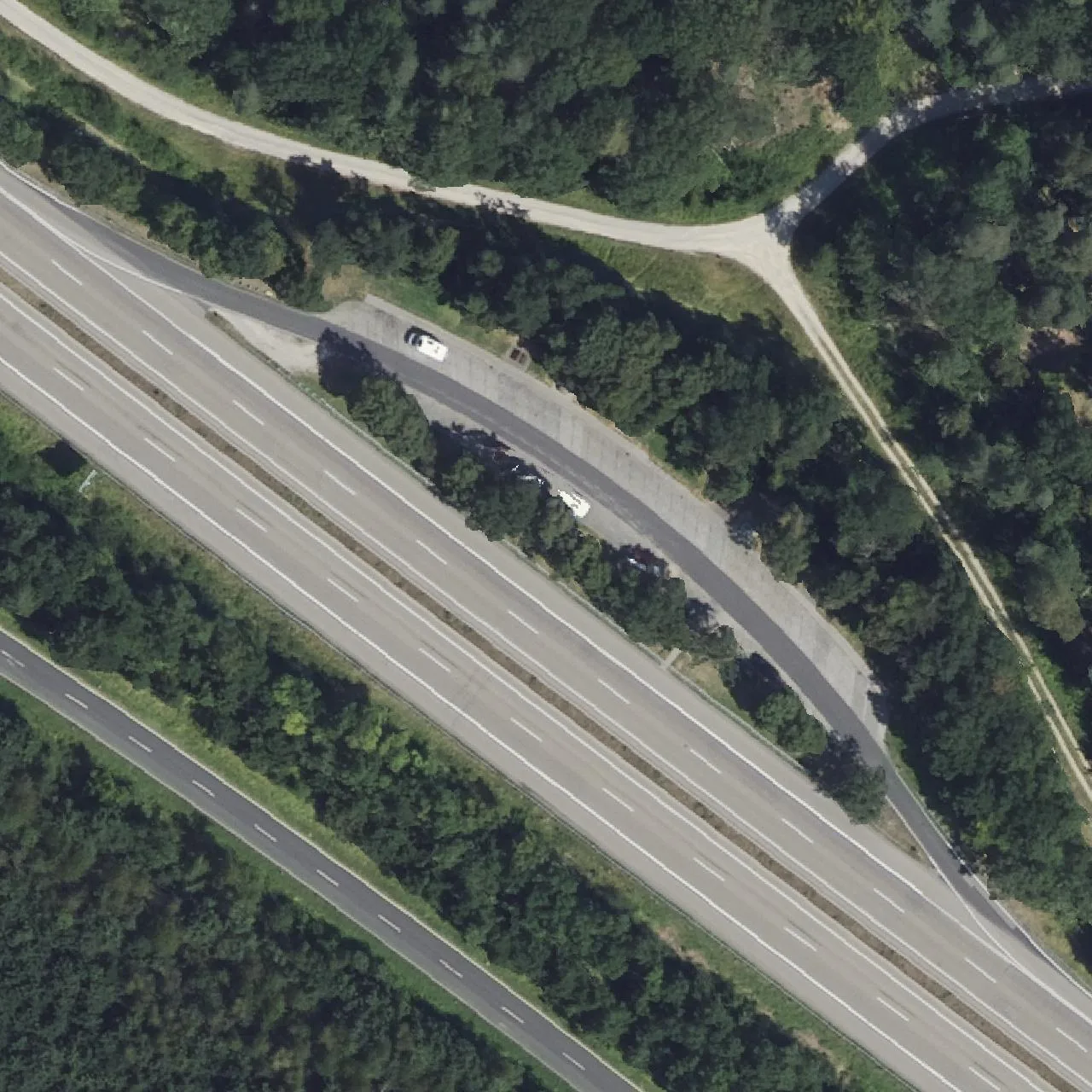 Aerial photo (orthophoto) of truck parking Geißhecke from 2024