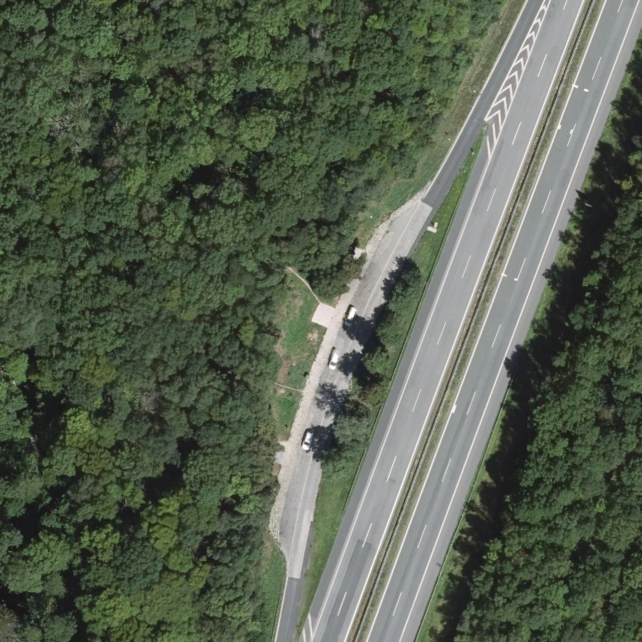 Aerial photo (orthophoto) of truck parking Breitenellern West from 2023