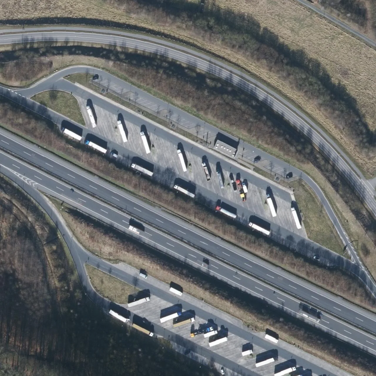 Aerial photo (orthophoto) of truck parking Rottkamp (Nord) from 2025