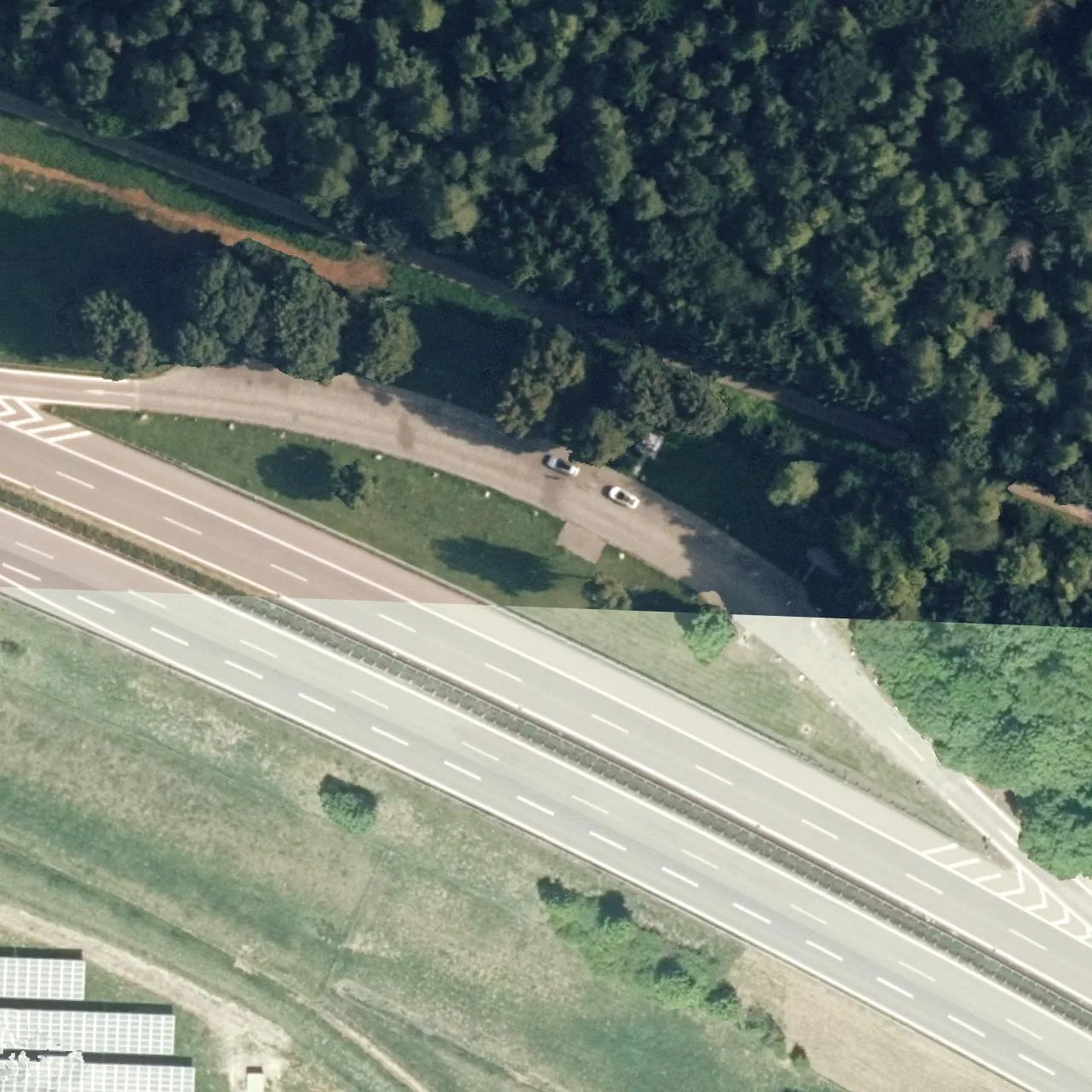 Aerial photo (orthophoto) of truck parking Kühberg Nord from 2025