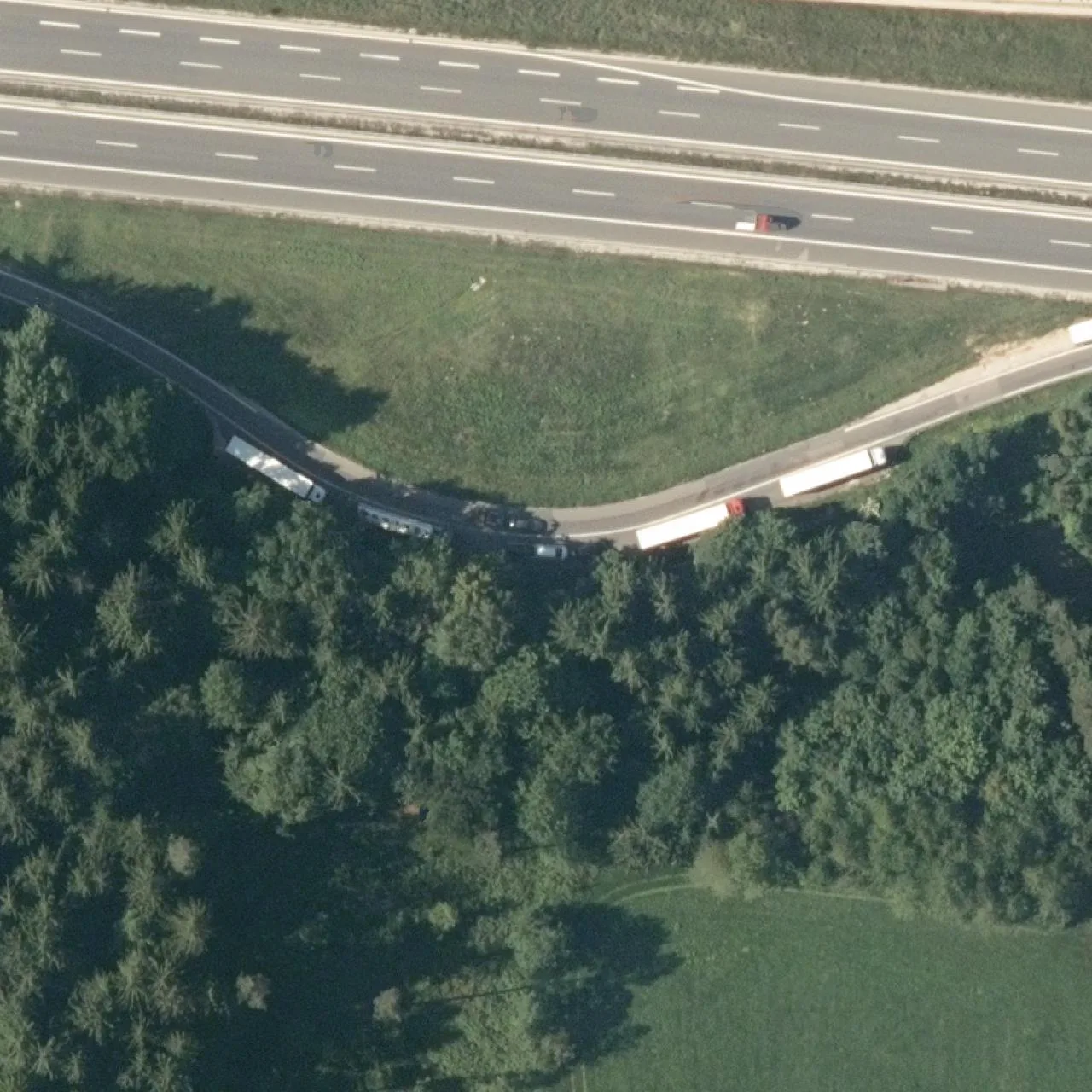 Aerial photo (orthophoto) of truck parking Zankschlag Süd from 2023