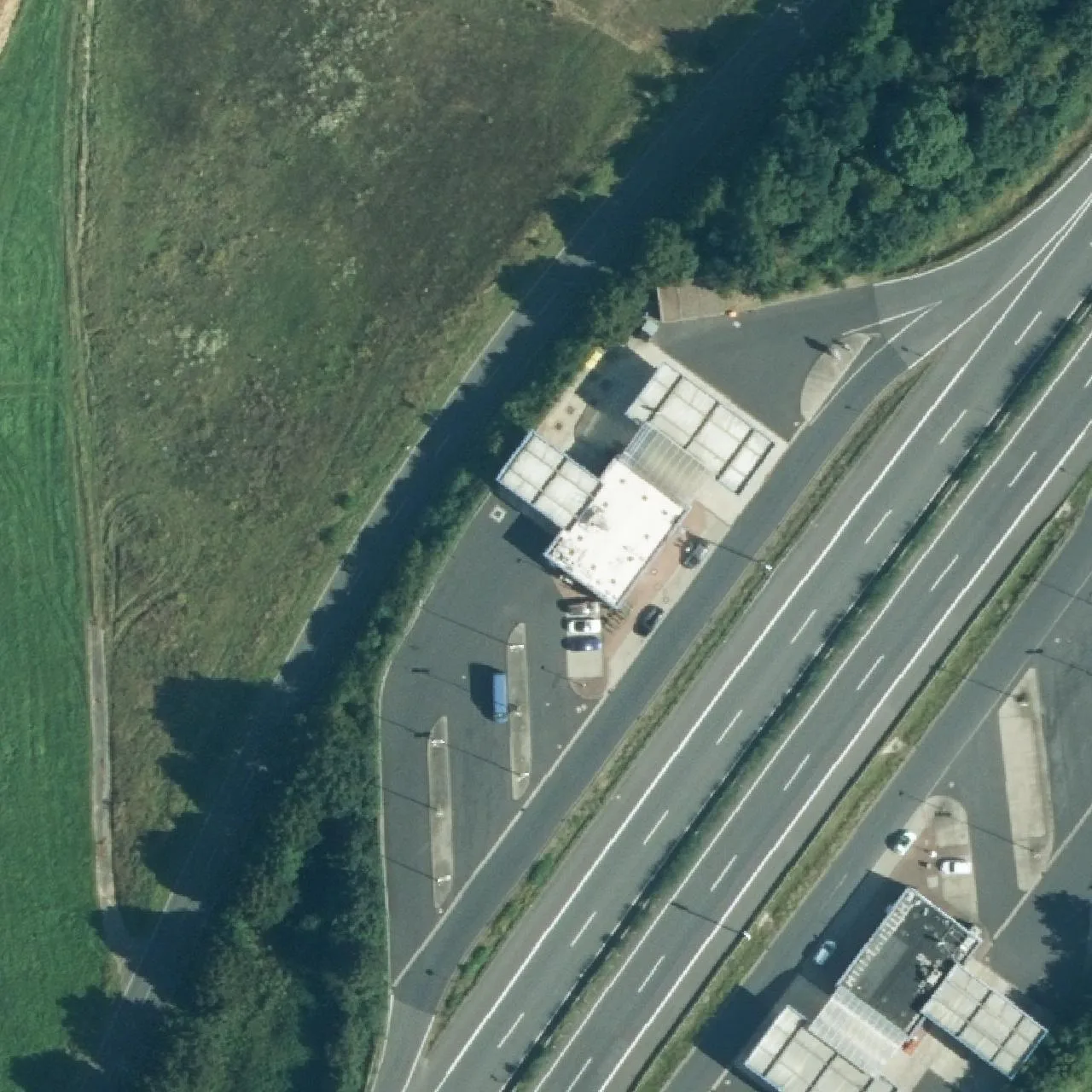 Aerial photo (orthophoto) of truck parking Holzhausen West from 2024