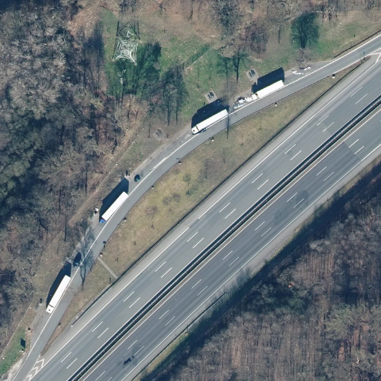Aerial photo (orthophoto) of truck parking Im Großen Klei from 2025
