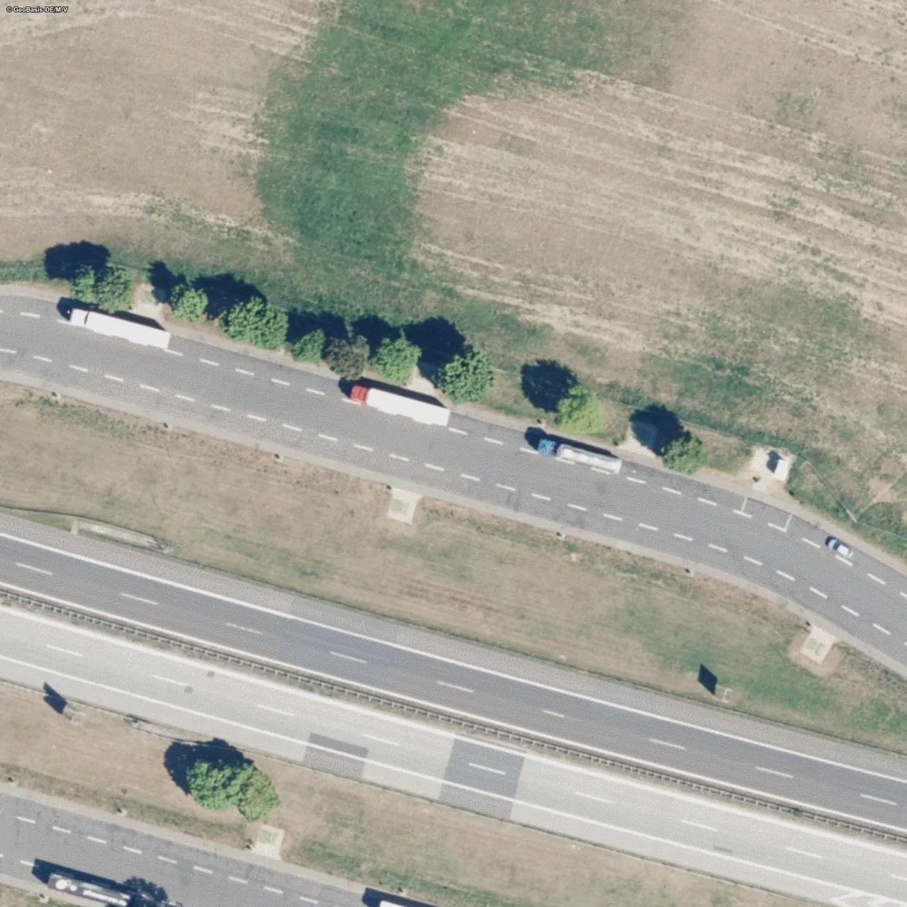 Aerial photo (orthophoto) of truck parking Blievenstorf Nord from 2025