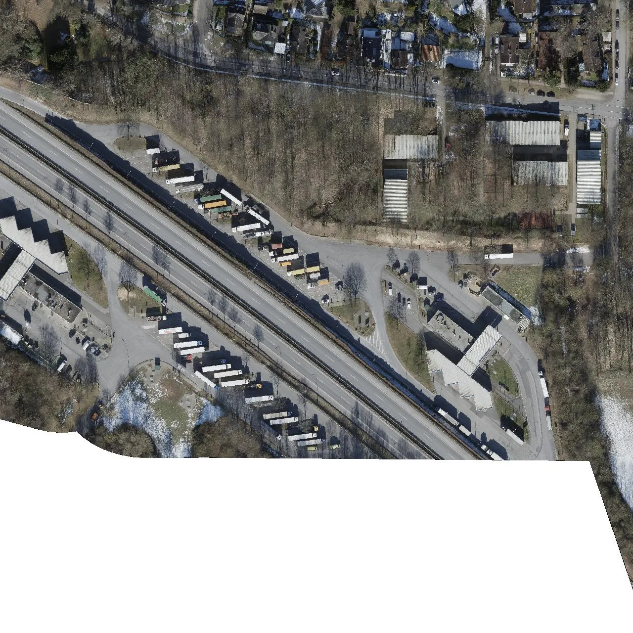 Aerial photo (orthophoto) of truck parking Harburger Berge Ost from 2025