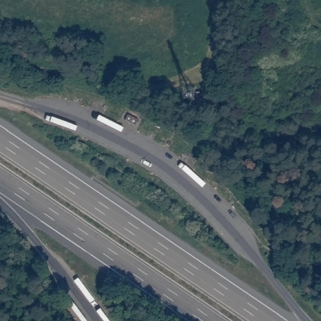 Aerial photo (orthophoto) of truck parking Mainhausen Nord from 2023