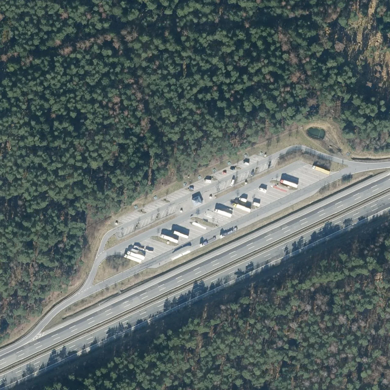 Aerial photo (orthophoto) of truck parking Stellheide Nord from 2024