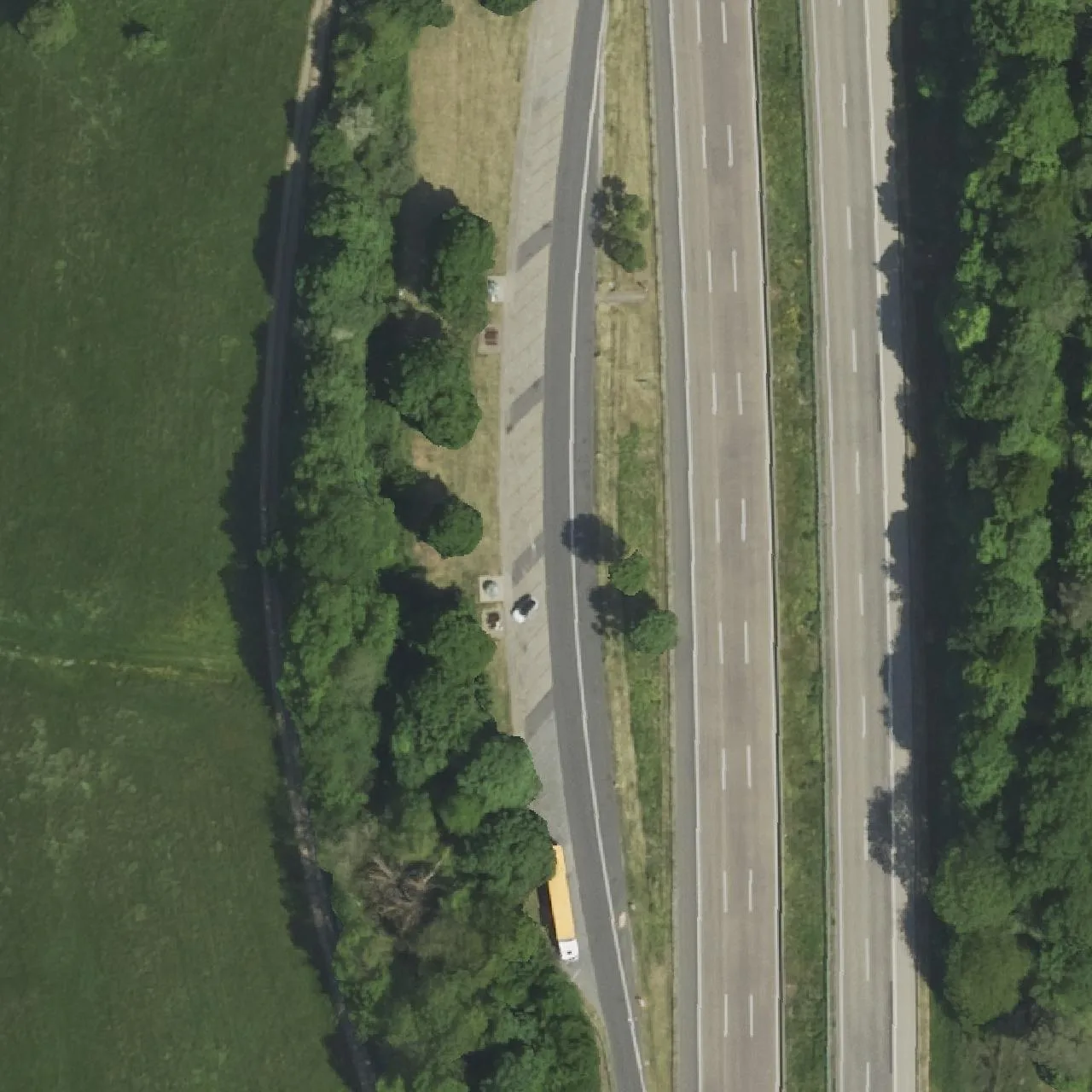 Aerial photo (orthophoto) of truck parking Am Forsthaus from 2023