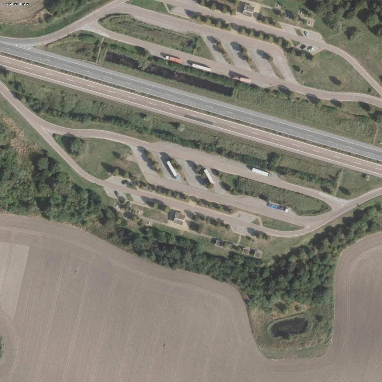 Aerial photo (orthophoto) of truck parking Speckmoor Süd from 2024