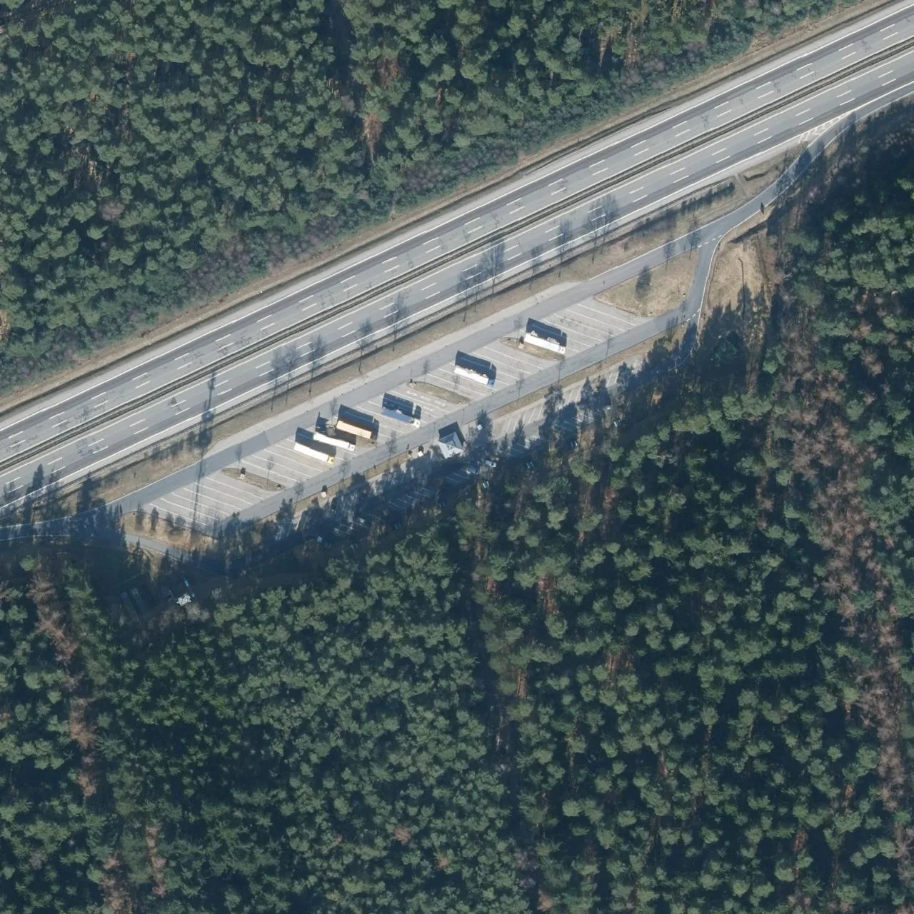 Aerial photo (orthophoto) of truck parking Stellheide Süd from 2024