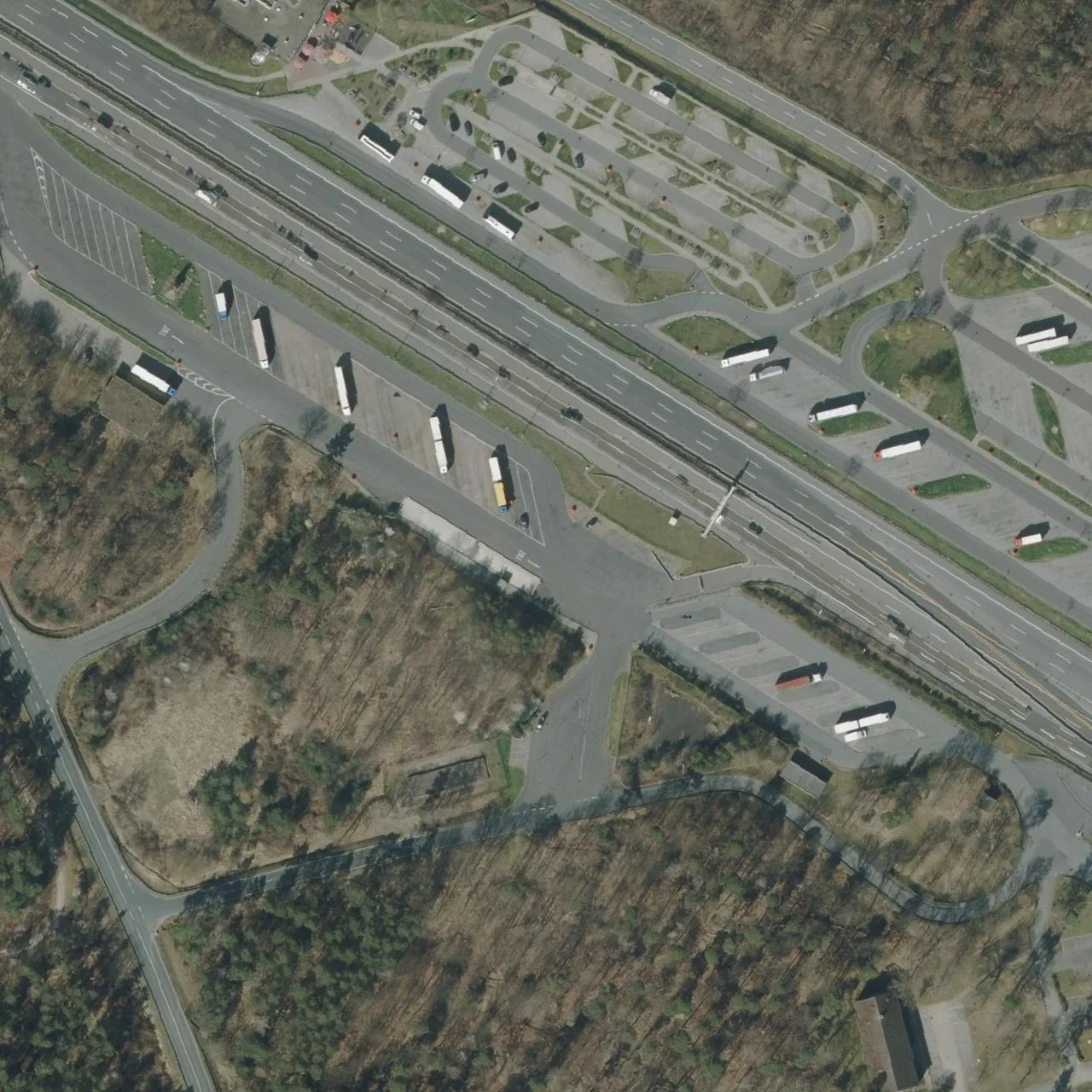 Aerial photo (orthophoto) of truck parking Waldkater from 2025