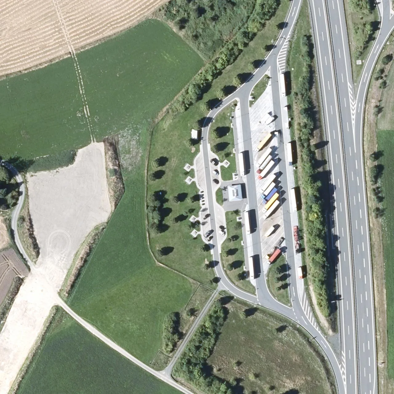Aerial photo (orthophoto) of truck parking Bärenholz West from 2025