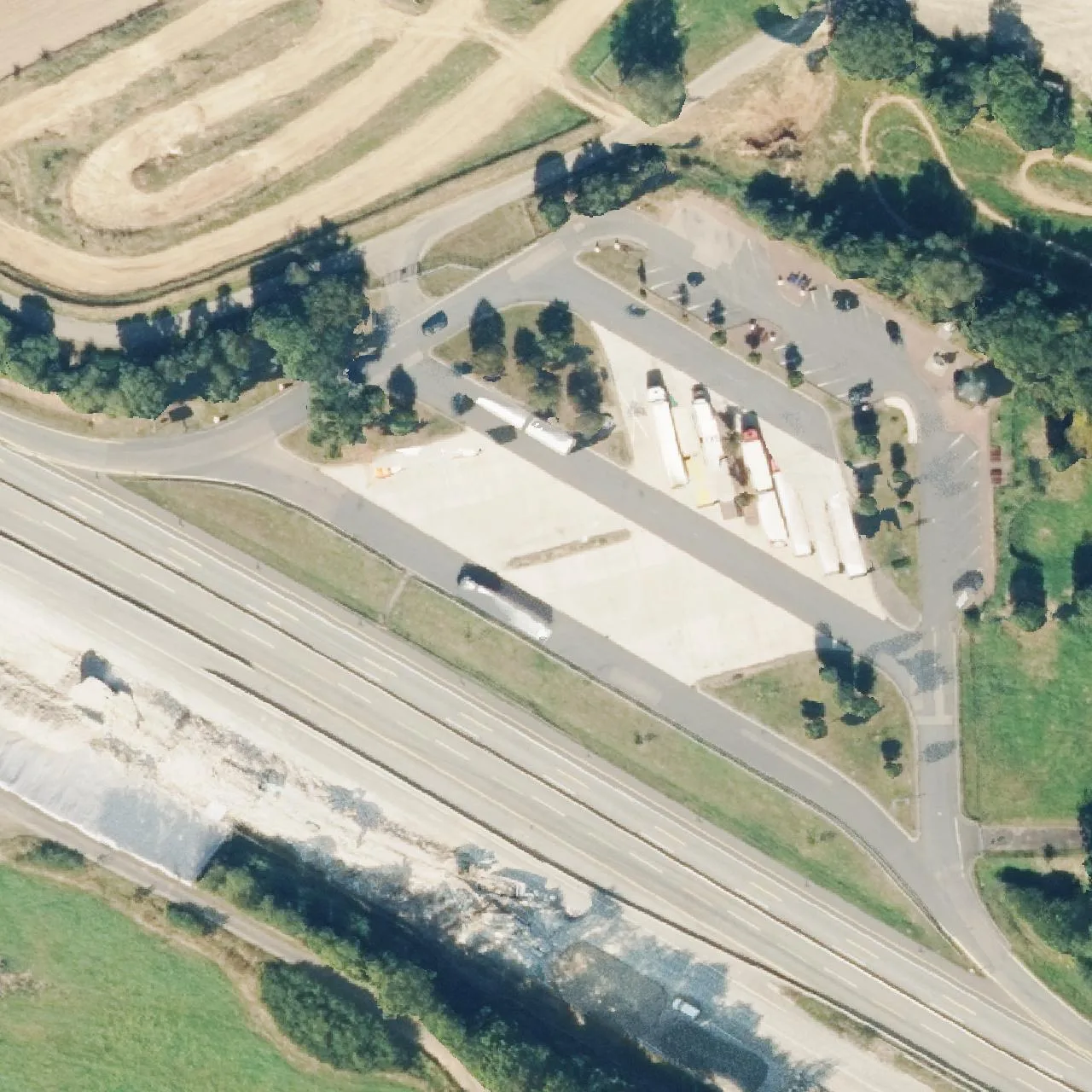 Aerial photo (orthophoto) of truck parking Auf dem Bon from 2024