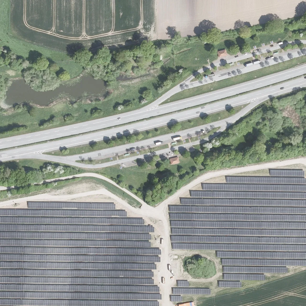 Aerial photo (orthophoto) of truck parking Hasenmoor from 2025