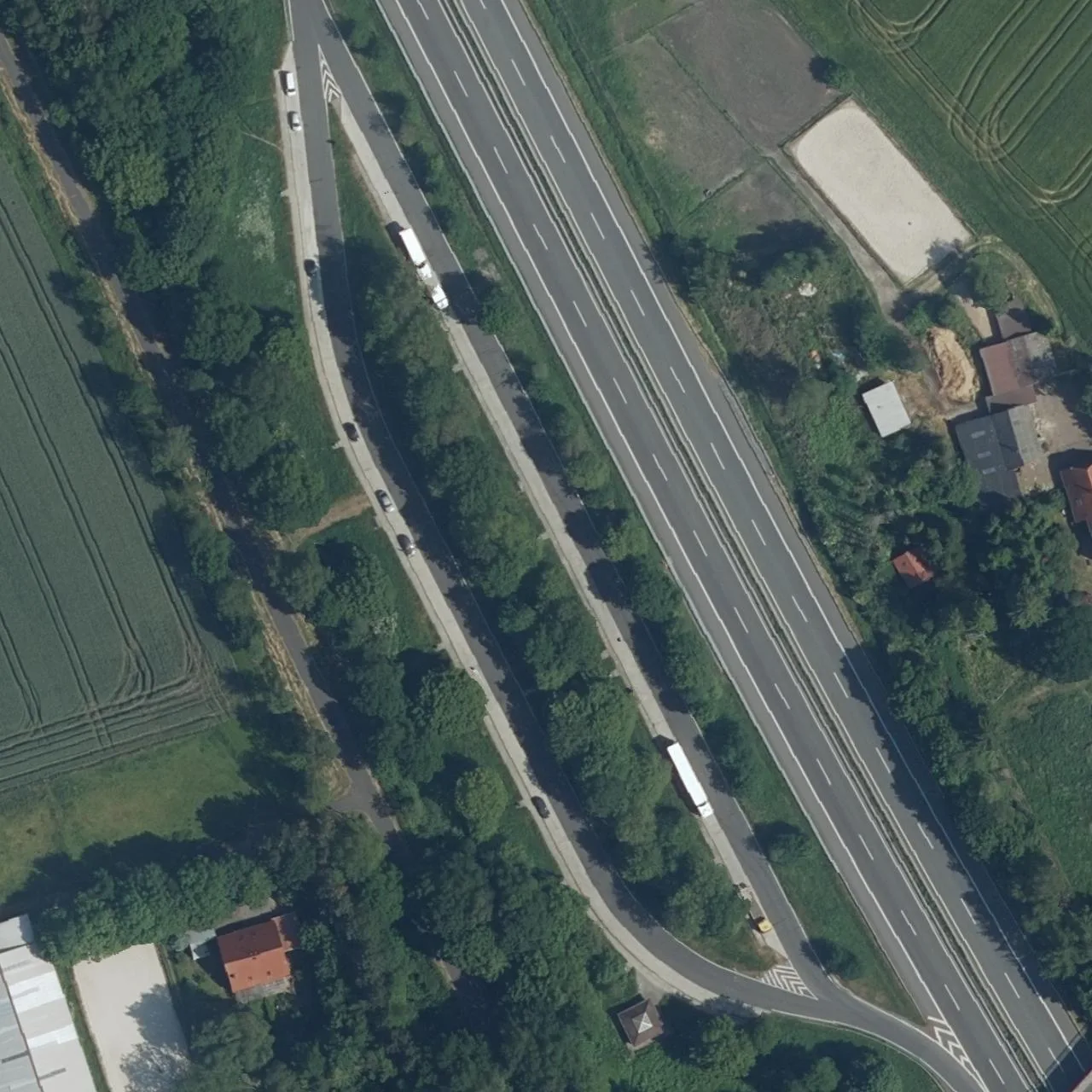 Aerial photo (orthophoto) of truck parking Wechloy Süd from 2023